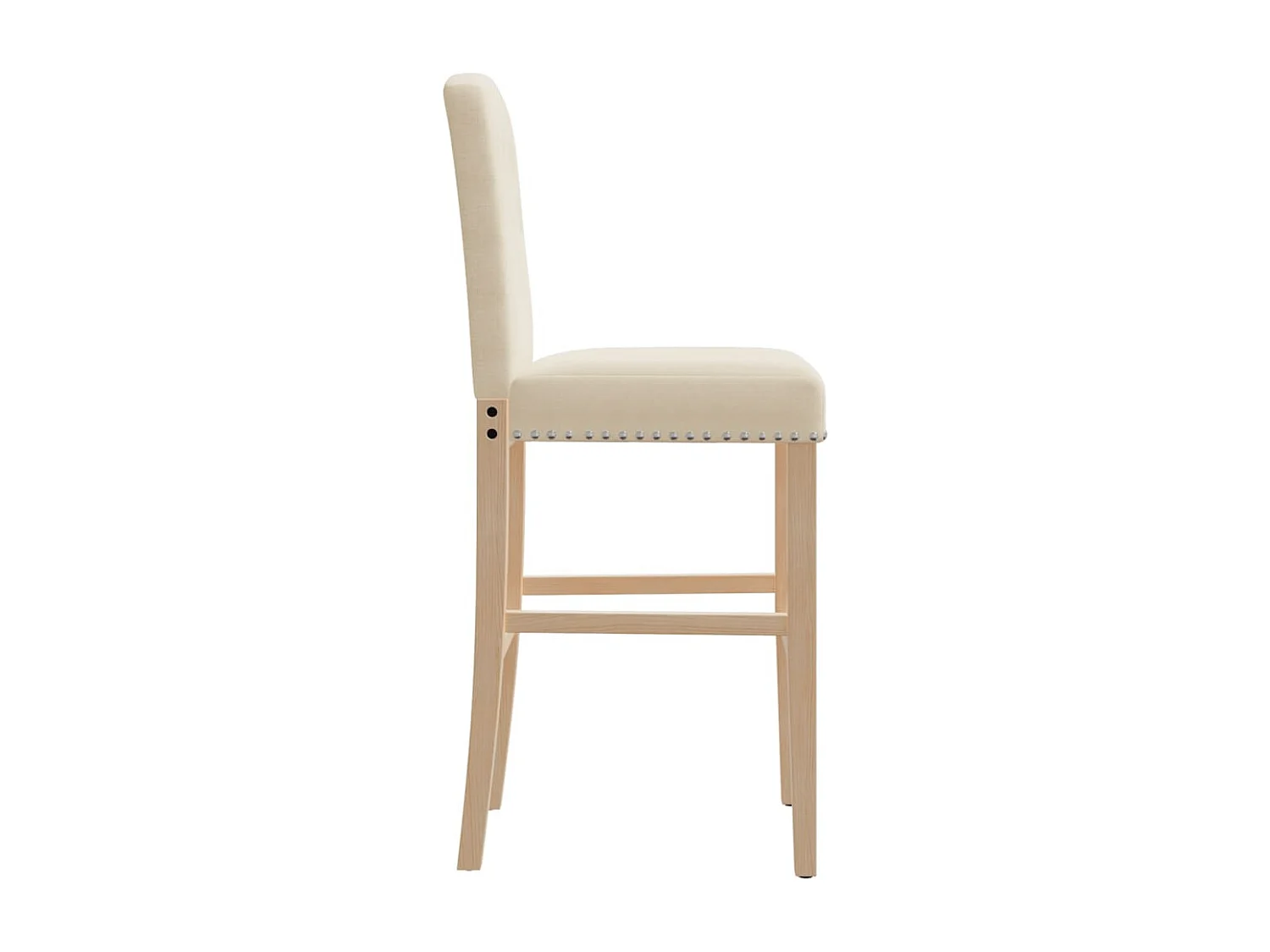 Chaises de bar lot de 2 bois massif d'hévéa et tissu