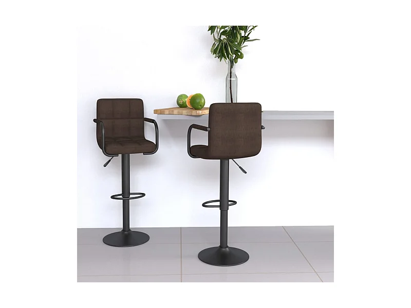 Barhocker 2 Stk. Braun Stoff