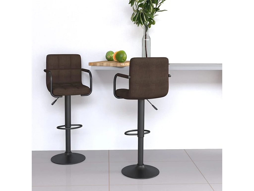 Barhocker 2 Stk. Braun Stoff