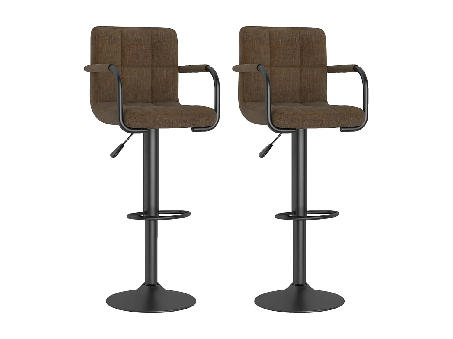 Barhocker 2 Stk. Braun Stoff