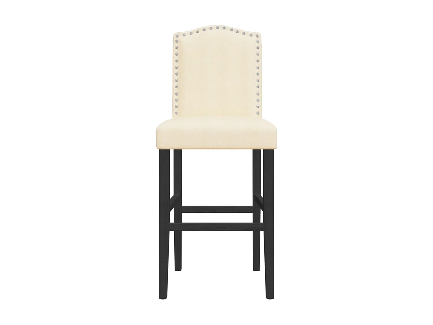 Chaises de bar lot de 2 bois massif d'hévéa et tissu