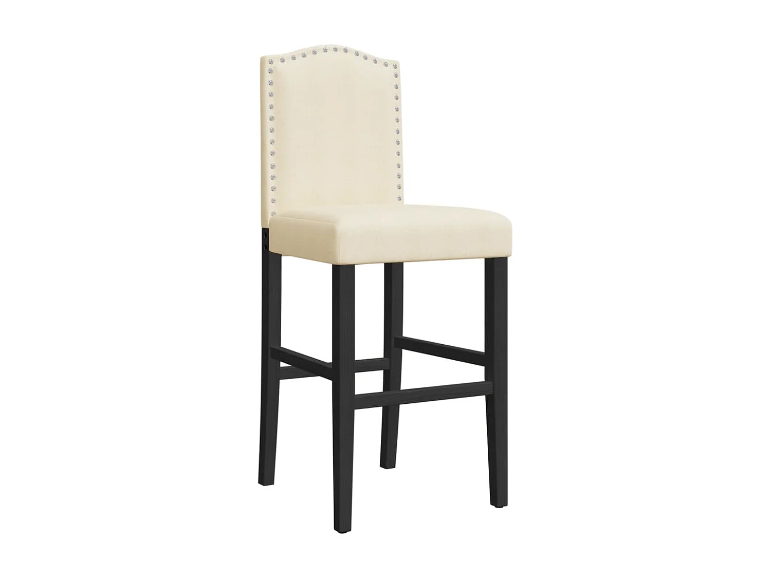 Chaises de bar lot de 2 bois massif d'hévéa et tissu