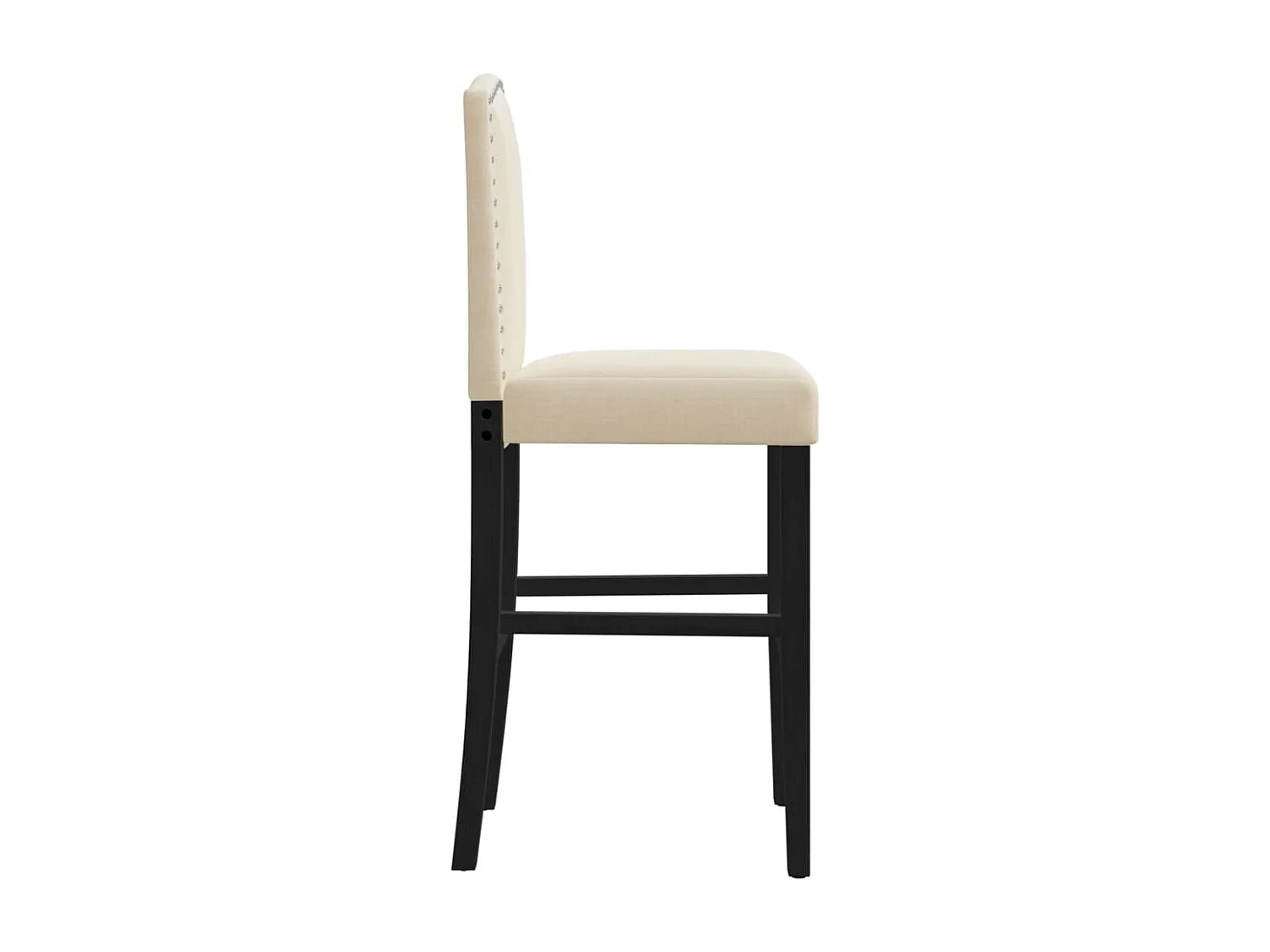 Chaises de bar lot de 2 bois massif d'hévéa et tissu