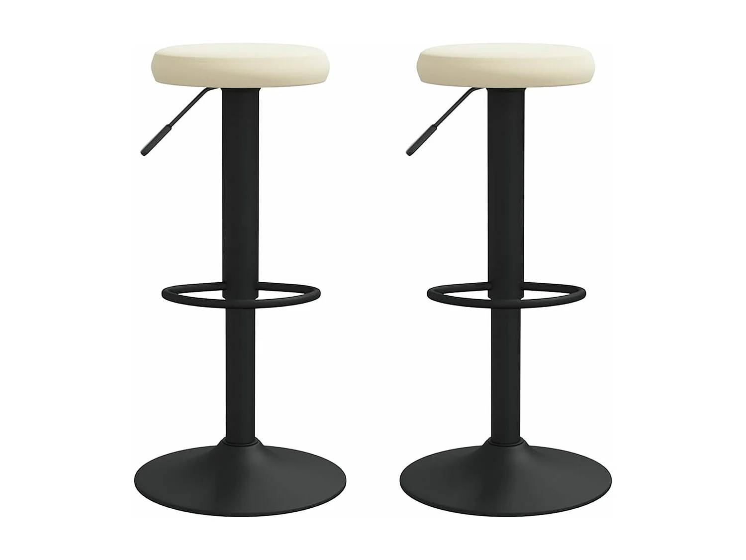 Tabourets de bar lot de 2 crème velours
