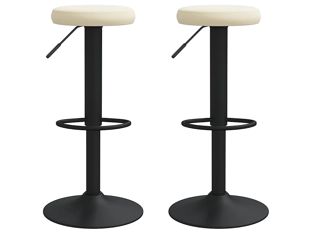 Tabourets de bar lot de 2 crème velours