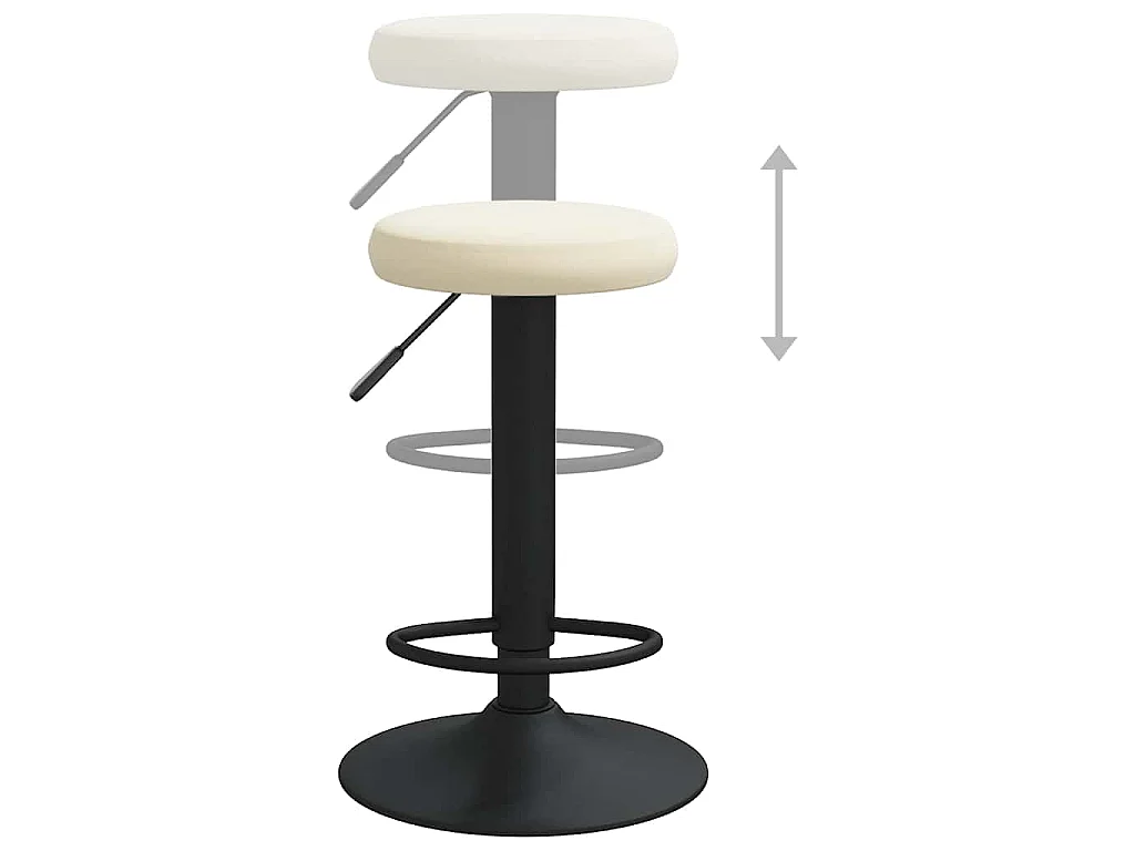 Tabourets de bar lot de 2 crème velours