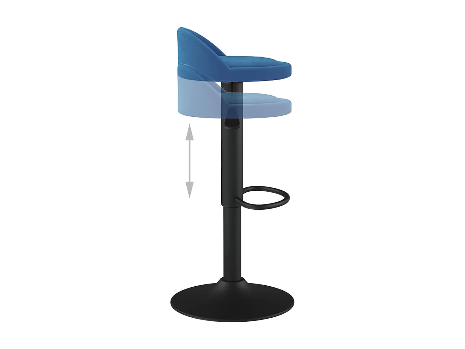 Barhocker 2 Stk. Blau Samt