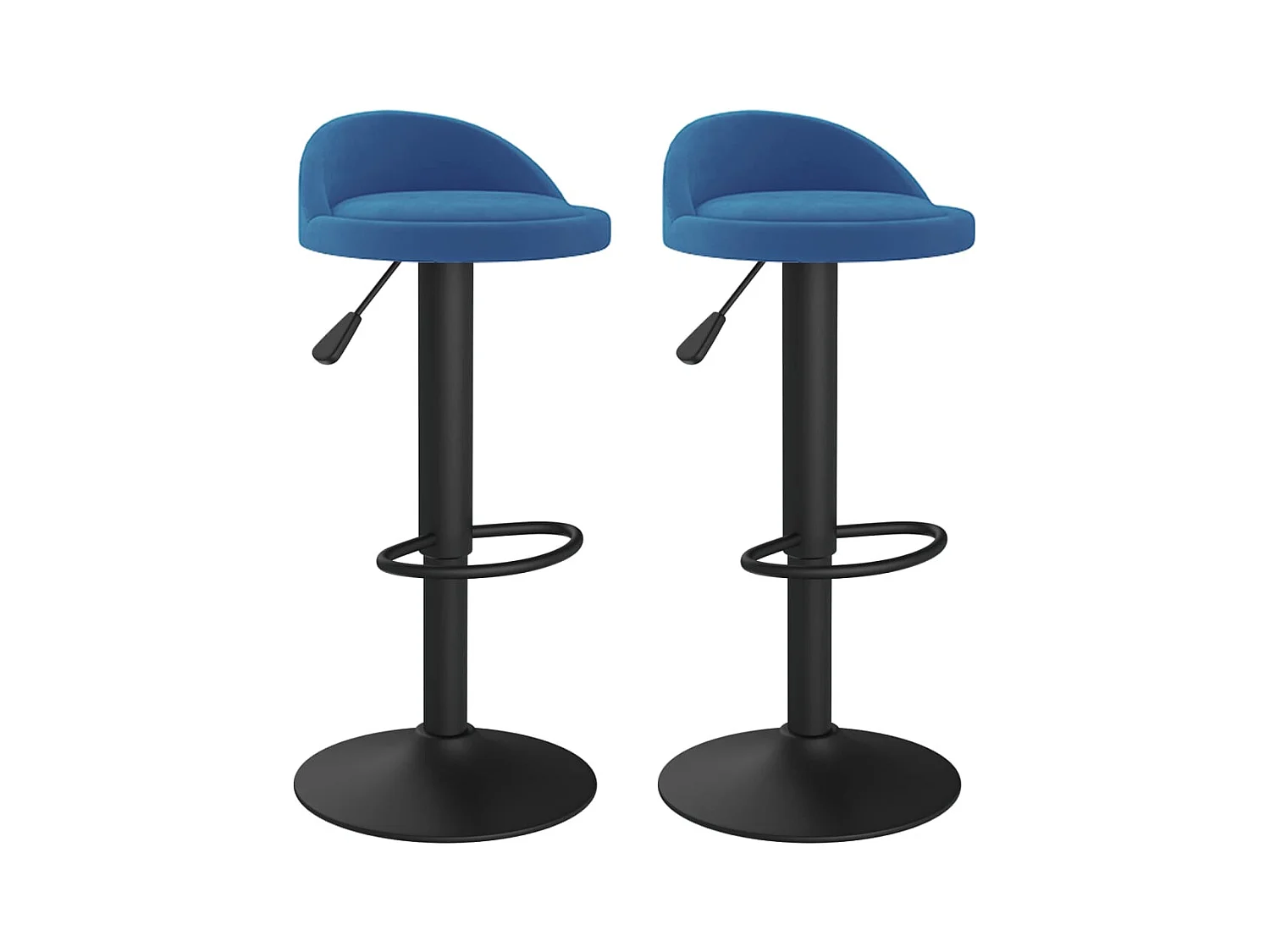 Tabourets de bar lot de 2 bleu velours
