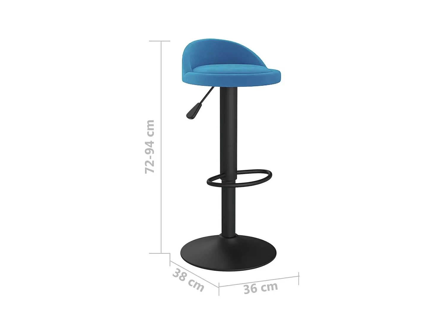 Tabourets de bar lot de 2 bleu velours