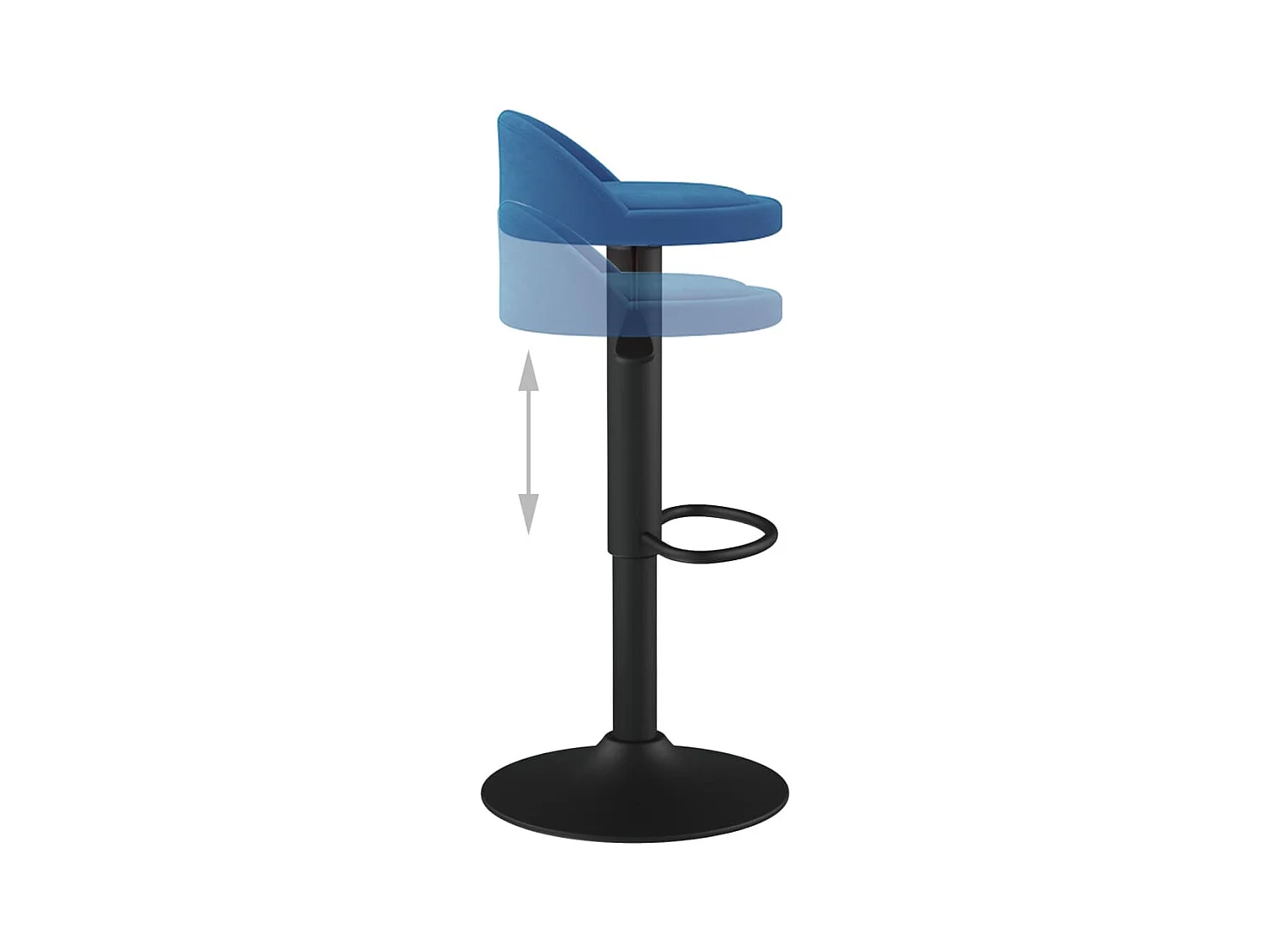 Tabourets de bar lot de 2 bleu velours
