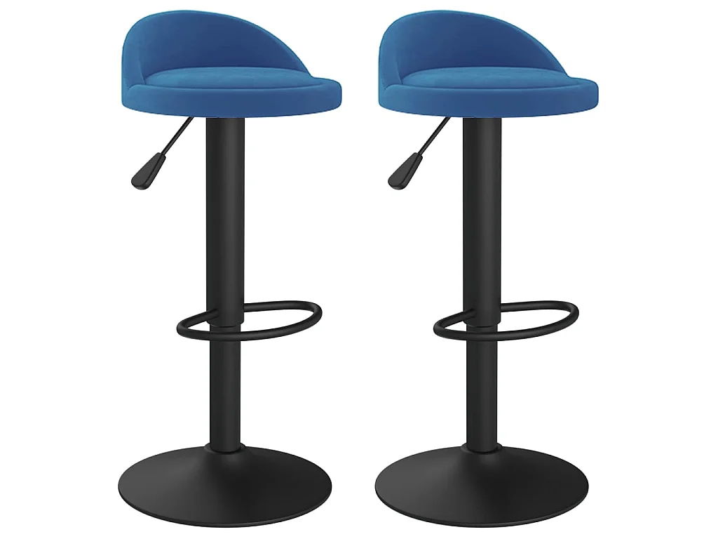 Tabourets de bar lot de 2 bleu velours