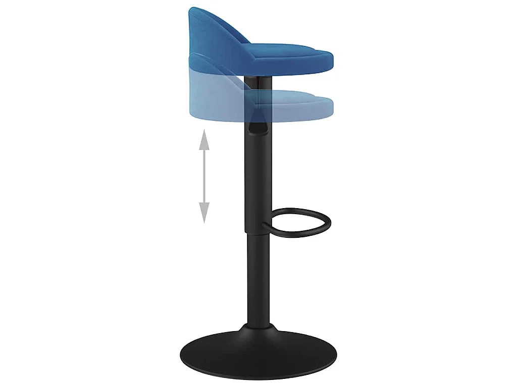 Sgabelli da Bar 2 pz Blu in Velluto