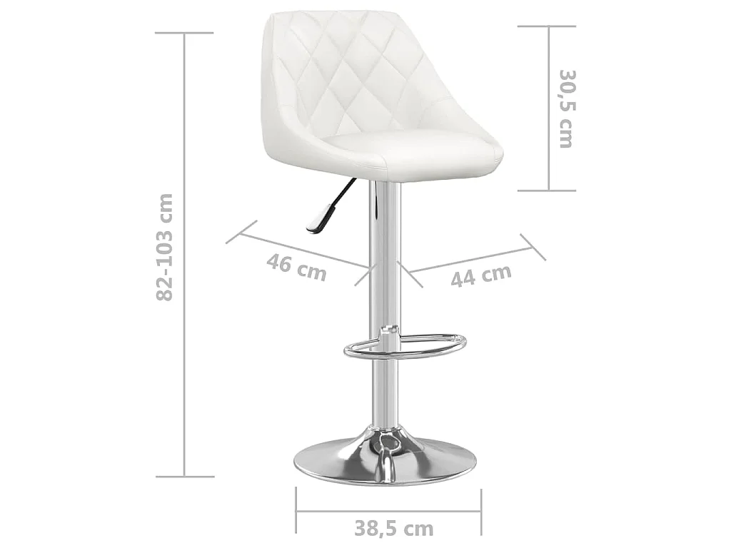 Barkruk kunstleer wit