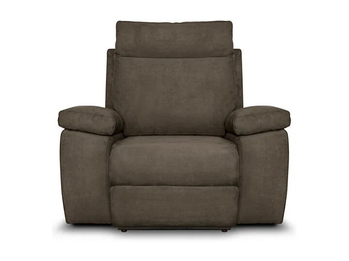 Fauteuil de relaxation électrique Houda en tissu - Taupe - L110 x 93 x 105cm - Loungitude