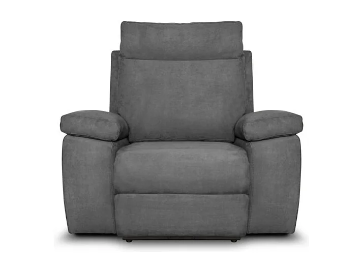 Fauteuil de relaxation électrique Houda en tissu - Gris - L110 x 93 x 105cm - Loungitude