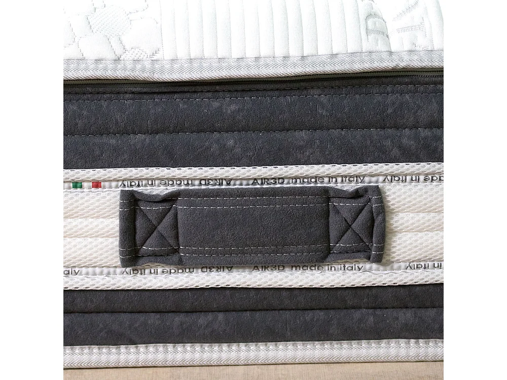 Materasso California a molle insacchettate e memory fresh, piazza e mezza 120x190, fodera in thermofibra e carbonio – Comprarredo