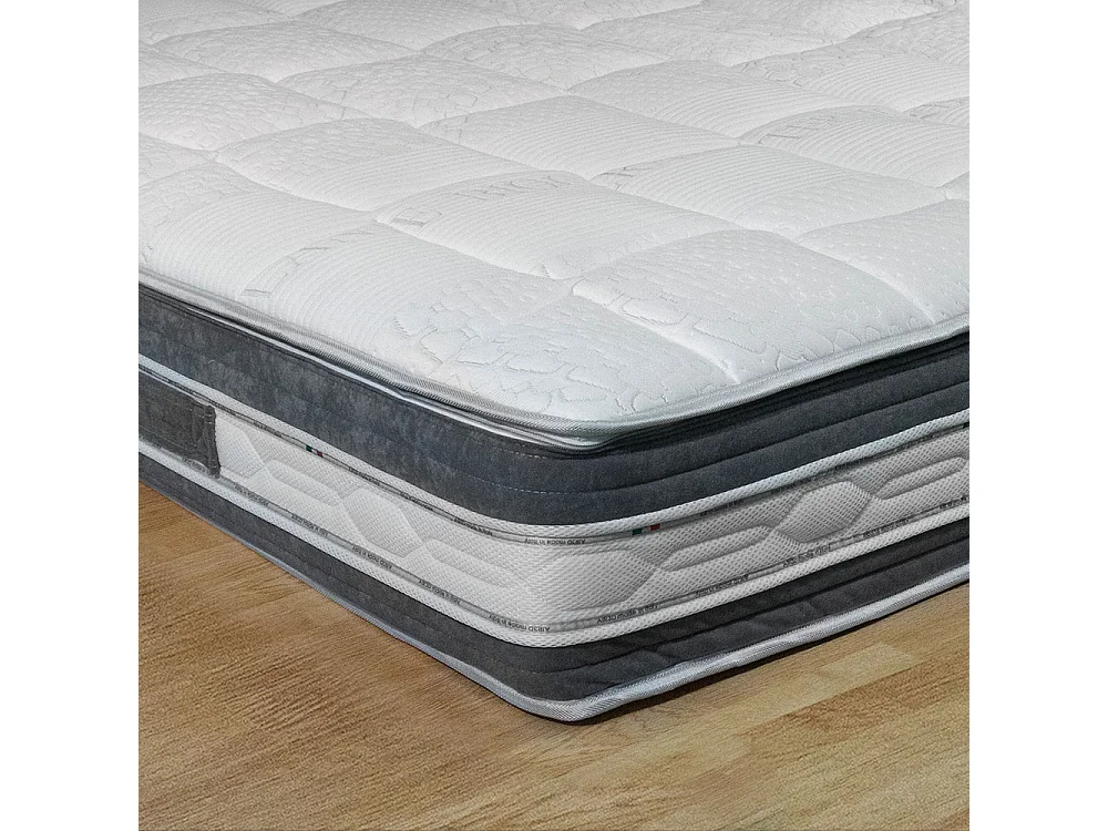 Materasso California a molle insacchettate e memory fresh, piazza e mezza 120x190, fodera in thermofibra e carbonio – Comprarredo