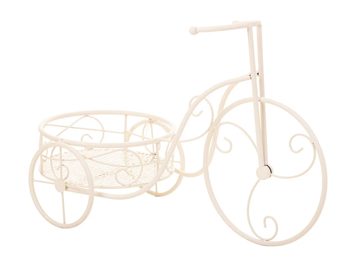 Bicicleta para 1 maceta de forja blanco 55x25x32h cm