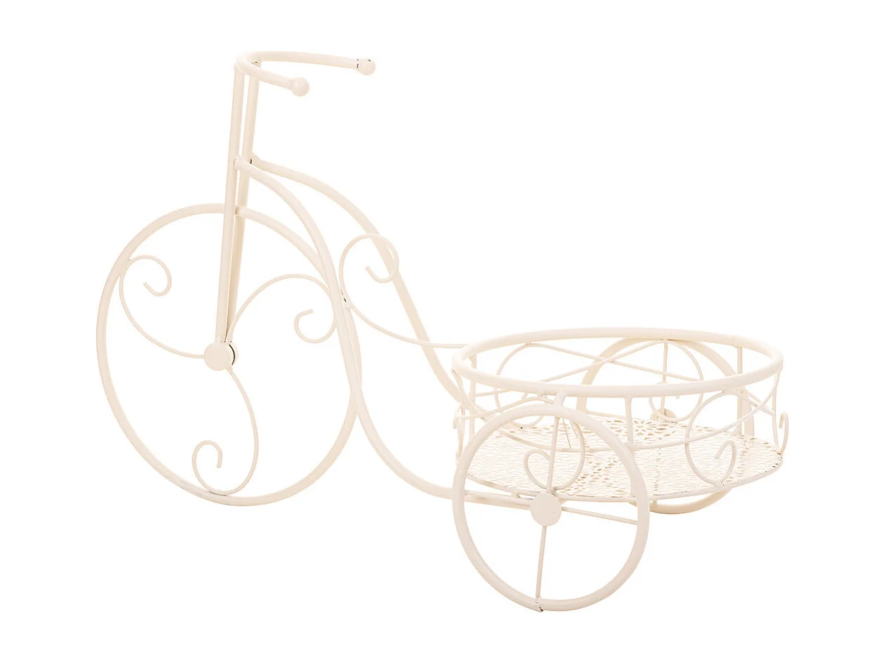 Bicicleta para 1 maceta de forja blanco 55x25x32h cm