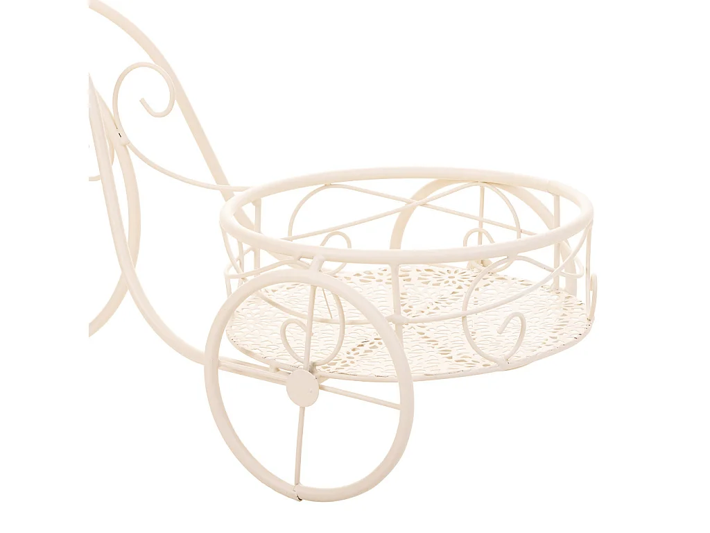 Bicicleta para 1 maceta de forja blanco 55x25x32h cm