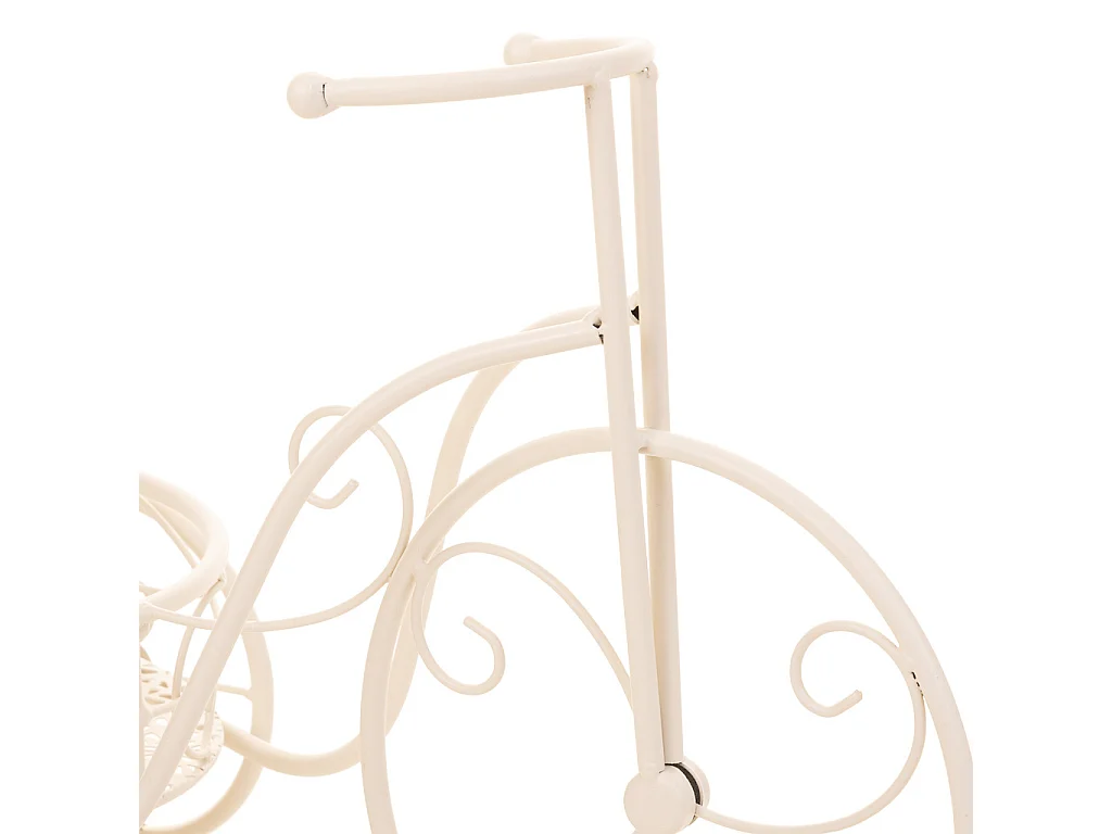Fahrrad für 1 weißen Blumentopf aus Schmiedeeisen 55x25x32h cm