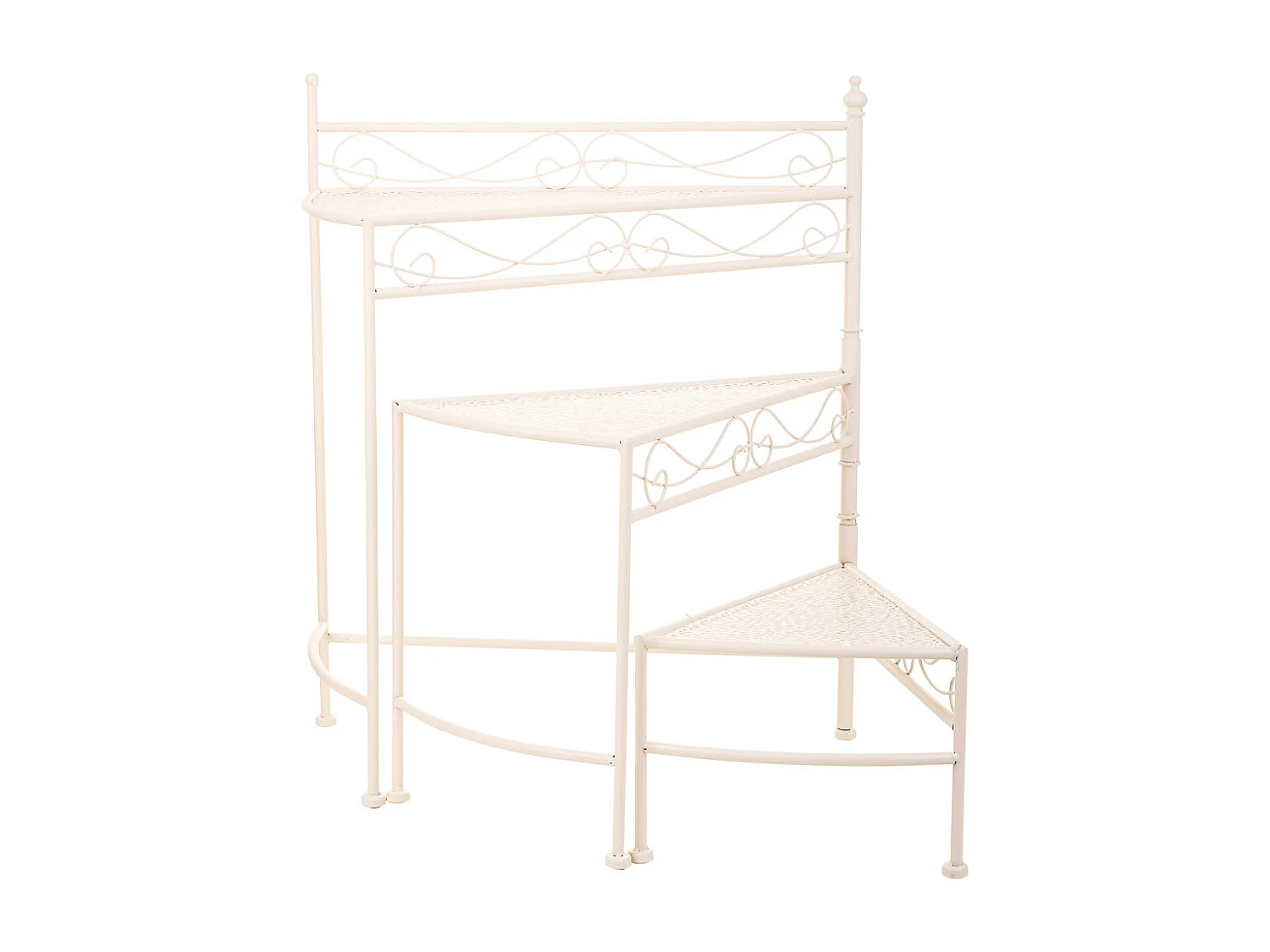 Suporte 3 prateleiras para panelas de ferro forjado branco 55x30x61