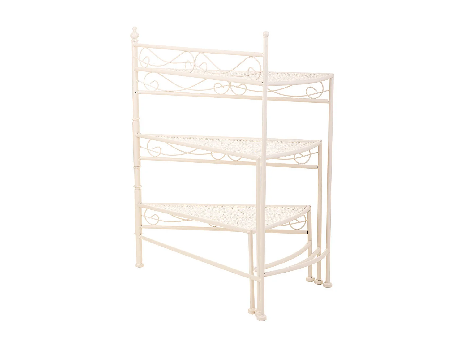 Suporte 3 prateleiras para panelas de ferro forjado branco 55x30x61