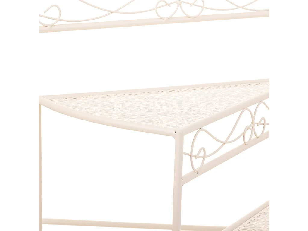 Suporte 3 prateleiras para panelas de ferro forjado branco 55x30x61