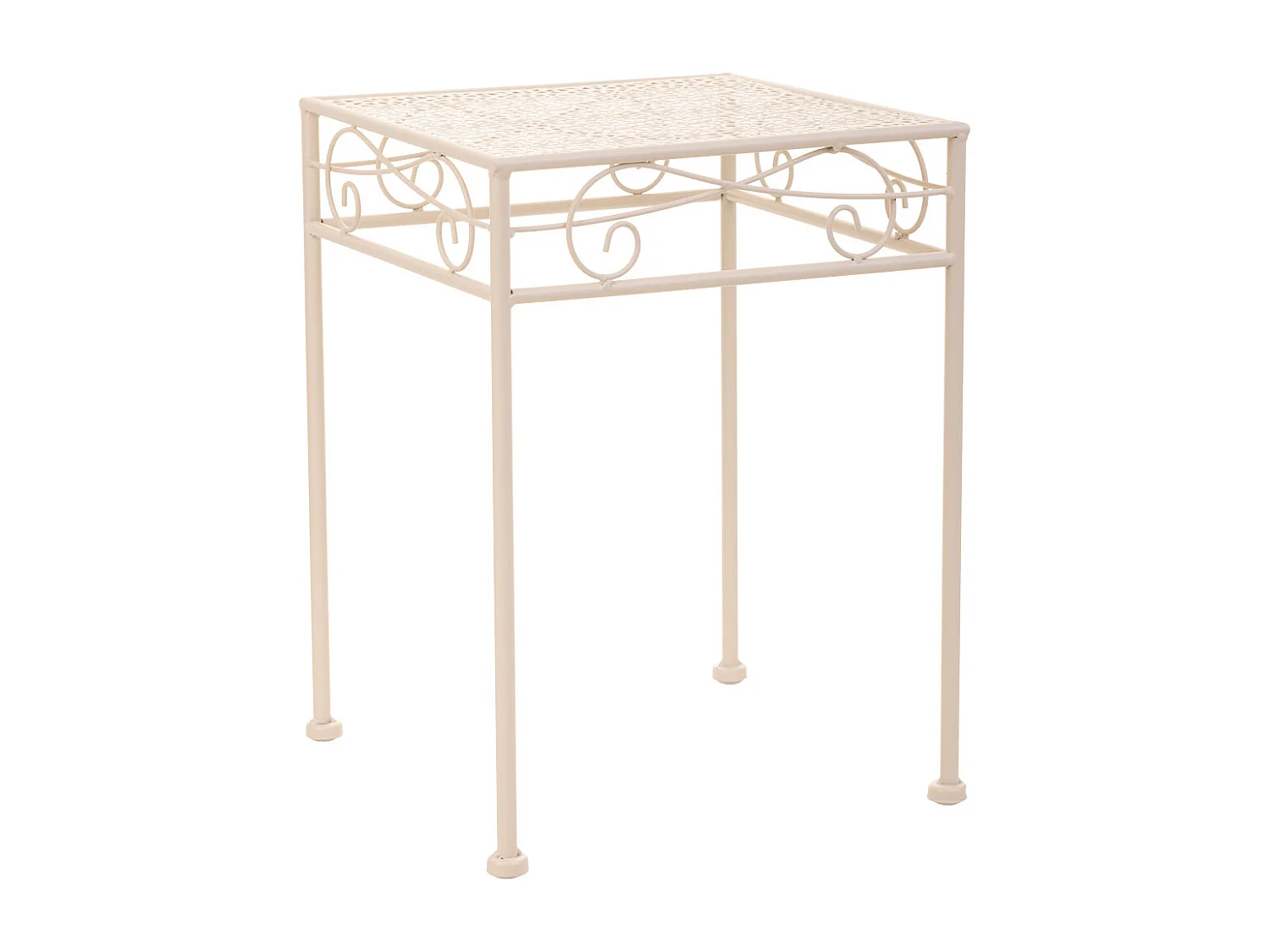 Set mit 3 weißen Topfträgern aus Schmiedeeisen