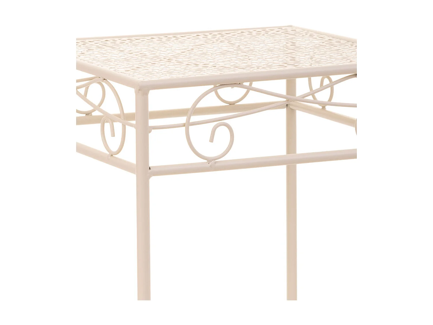 Set mit 3 weißen Topfträgern aus Schmiedeeisen