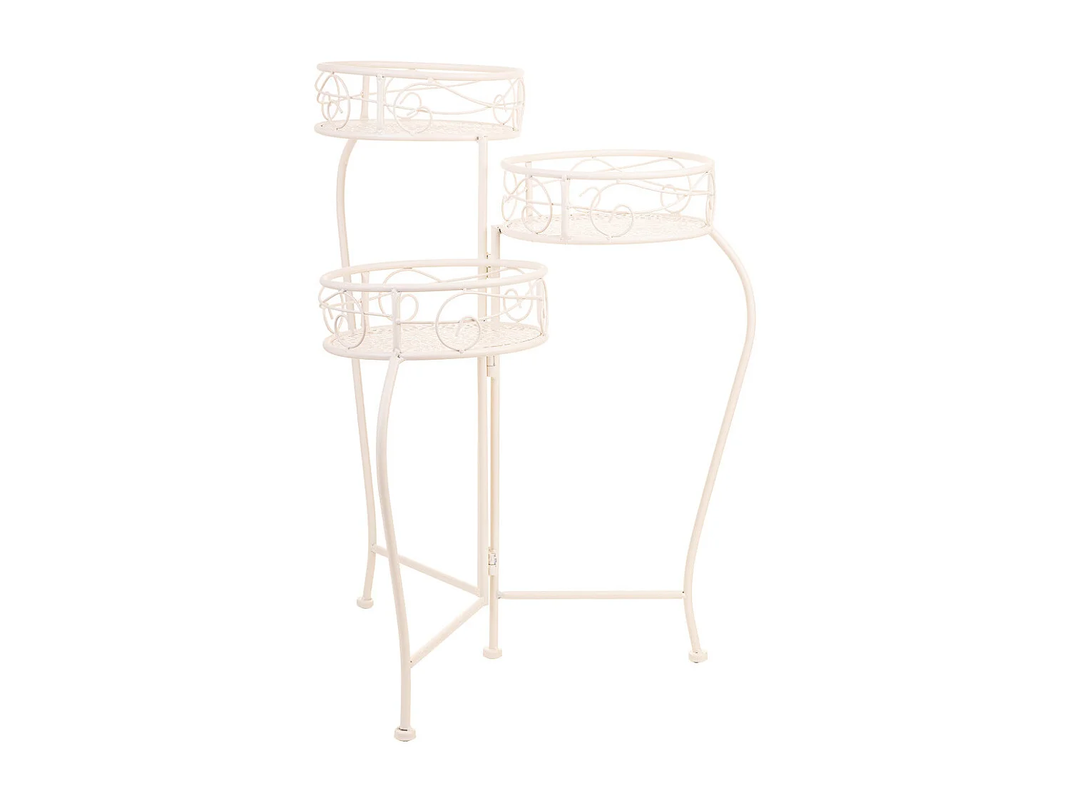 Suporte para 3 panelas de ferro forjado branco 29x33x65