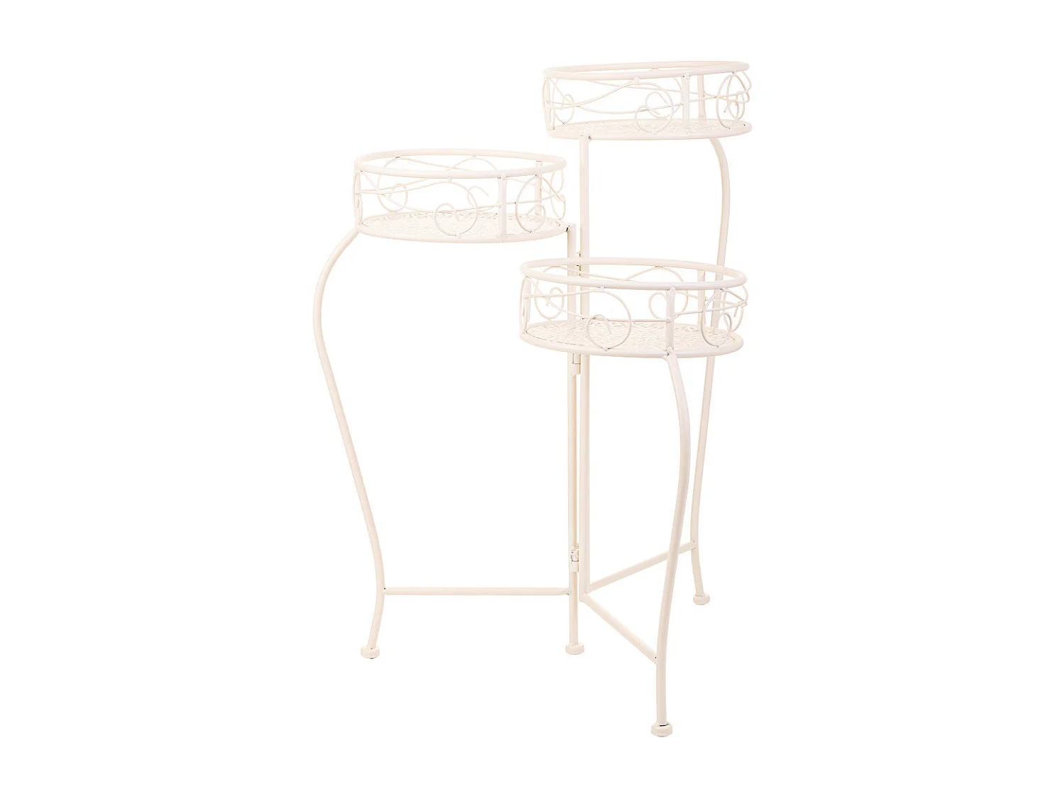 Suporte para 3 panelas de ferro forjado branco 29x33x65