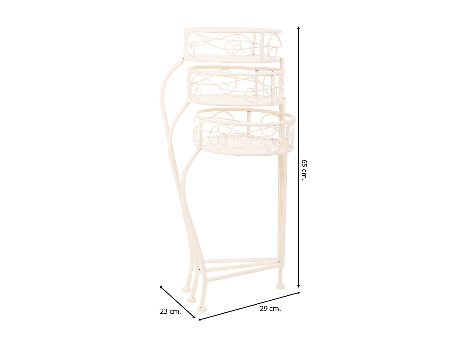 Suporte para 3 panelas de ferro forjado branco 29x33x65