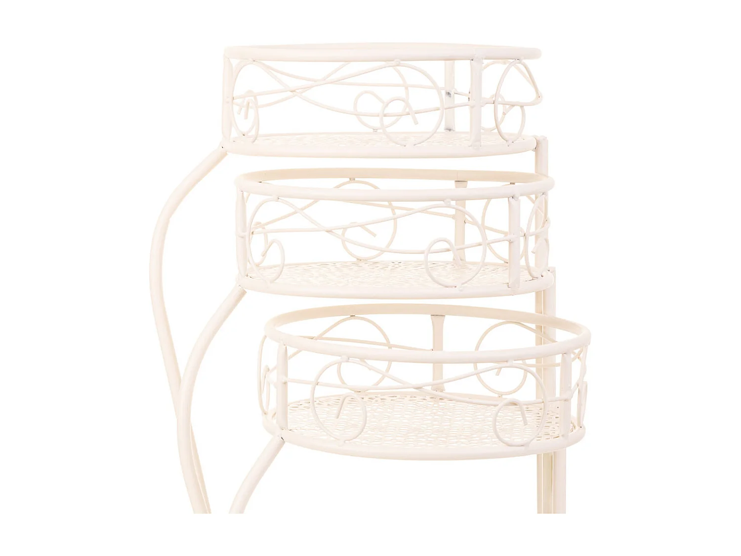 Suporte para 3 panelas de ferro forjado branco 29x33x65