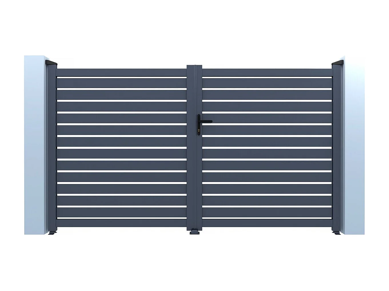 Aluminium opengewerkte poort "Julien" Grijs 300 x 180 cm - Modern en Robuust Design