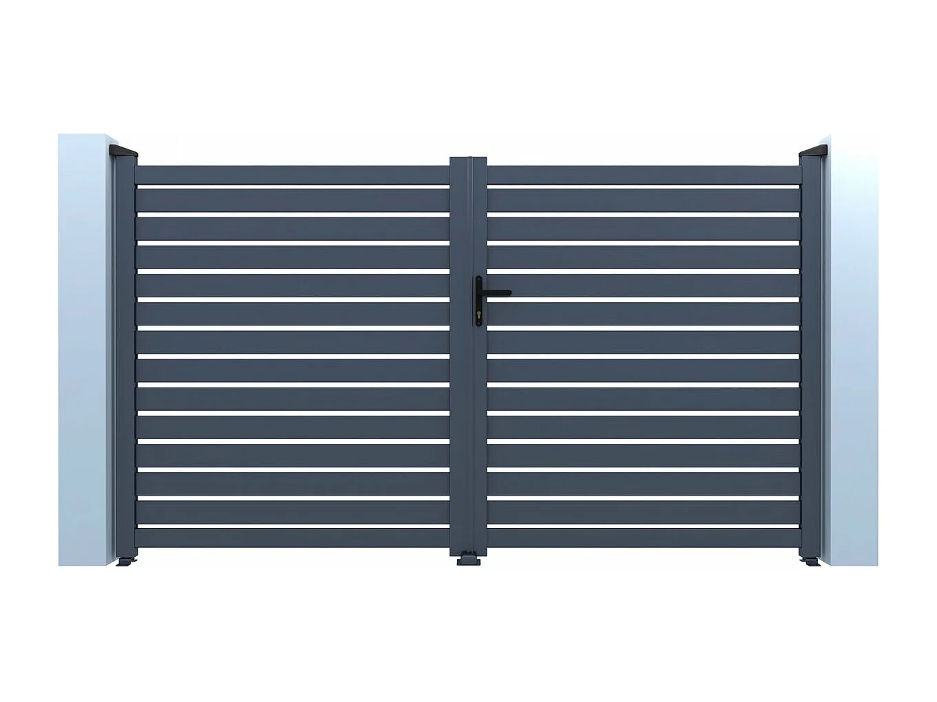 Portail aluminium semi ajouré "Julien" - 300 x 120 cm - Gris