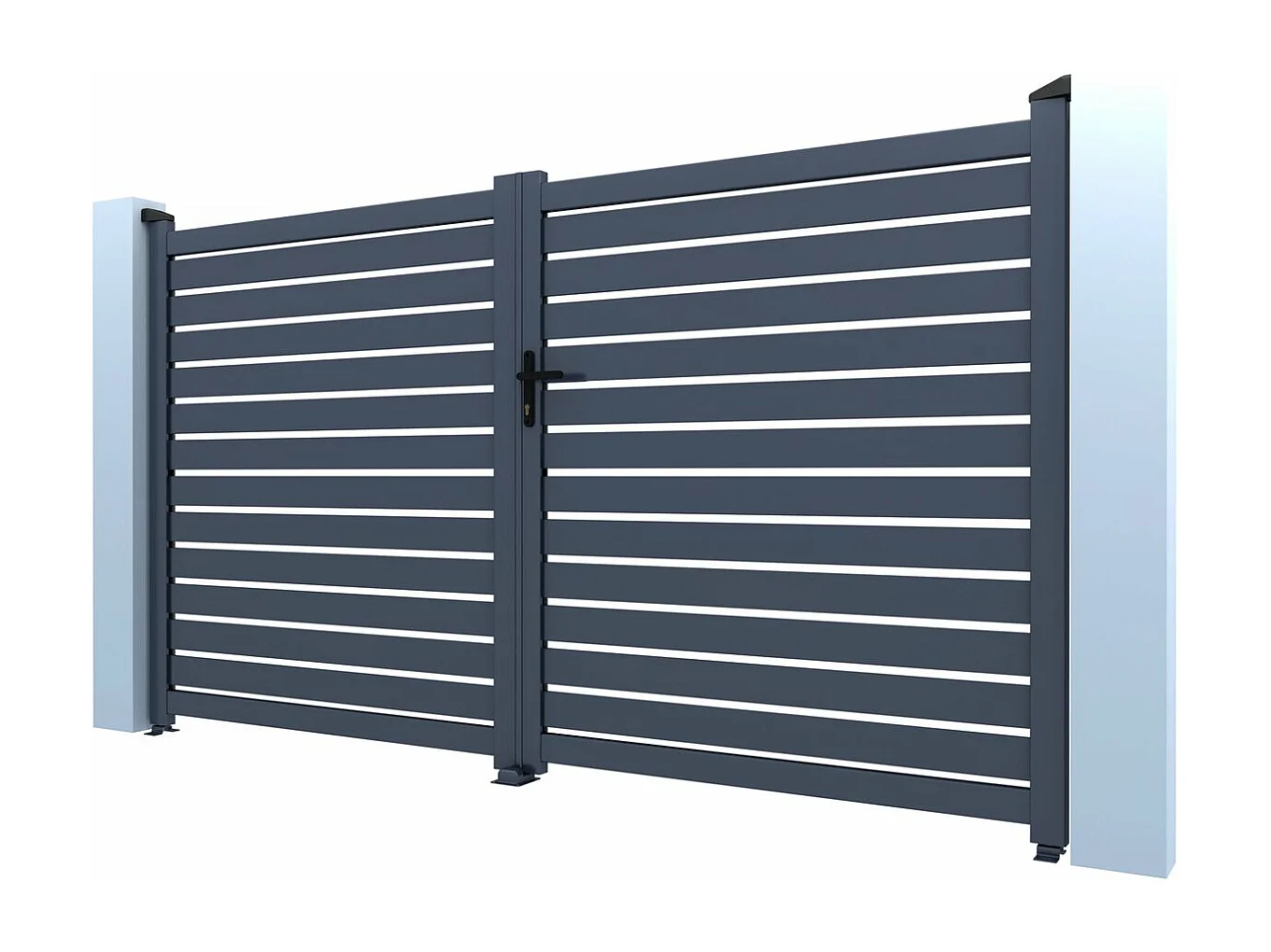 Halb offenes Aluminiumtor "Julien" - 340 x 180 cm - Grau