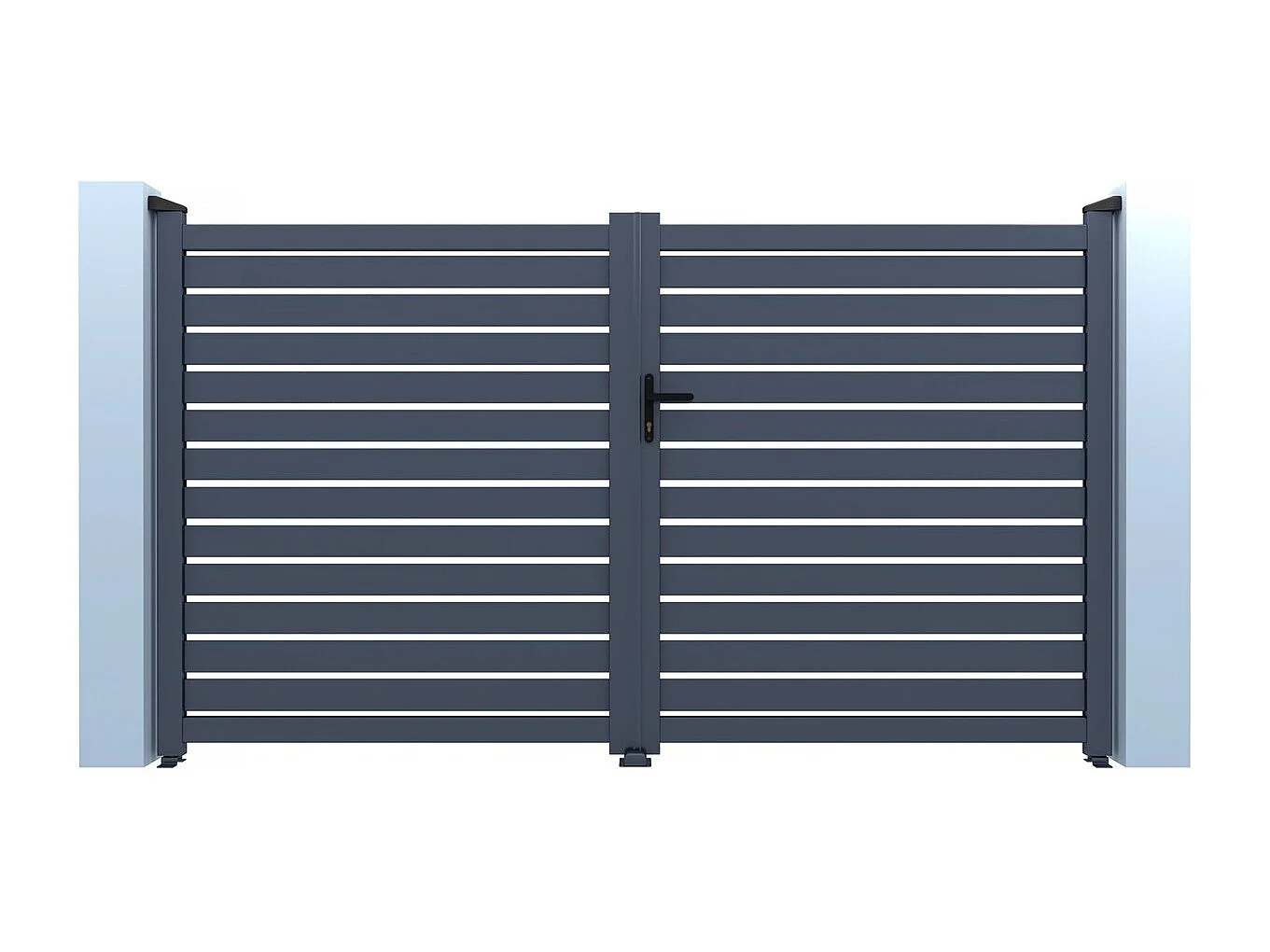 Julien" halfopengewerkt aluminium hek - 300 x 140 cm - Grijs