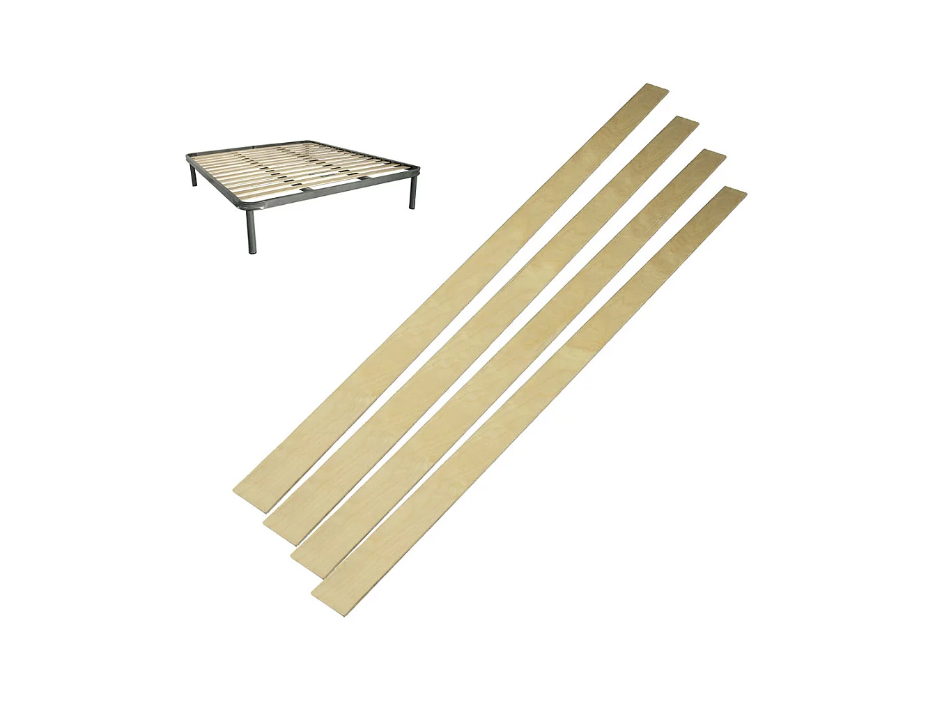 Set 4 doghe di ricambio 159 cm, per rete matrimoniale 160x190 con 12, 13 o 14 doghe - Comprarredo