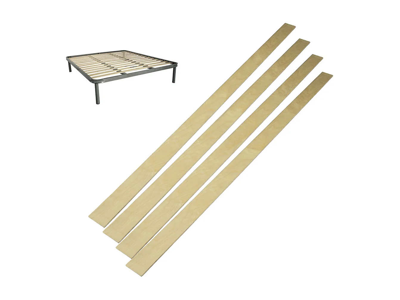 Set 4 doghe di ricambio 159 cm, per rete matrimoniale 160x190 con 12, 13 o 14 doghe - Comprarredo