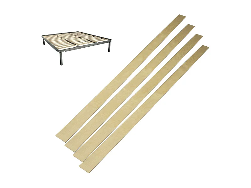 Set 4 doghe di ricambio 159 cm, per rete matrimoniale 160x190 con 12, 13 o 14 doghe - Comprarredo