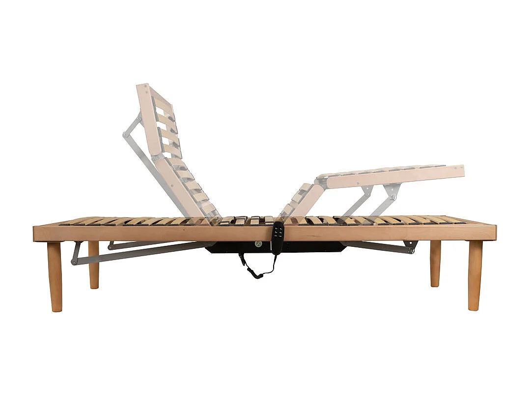 Rete ortopedica motorizzata 80x190 reclinabile elettrica in legno con telecomando per regolazione testa e piedi- Comprarredo