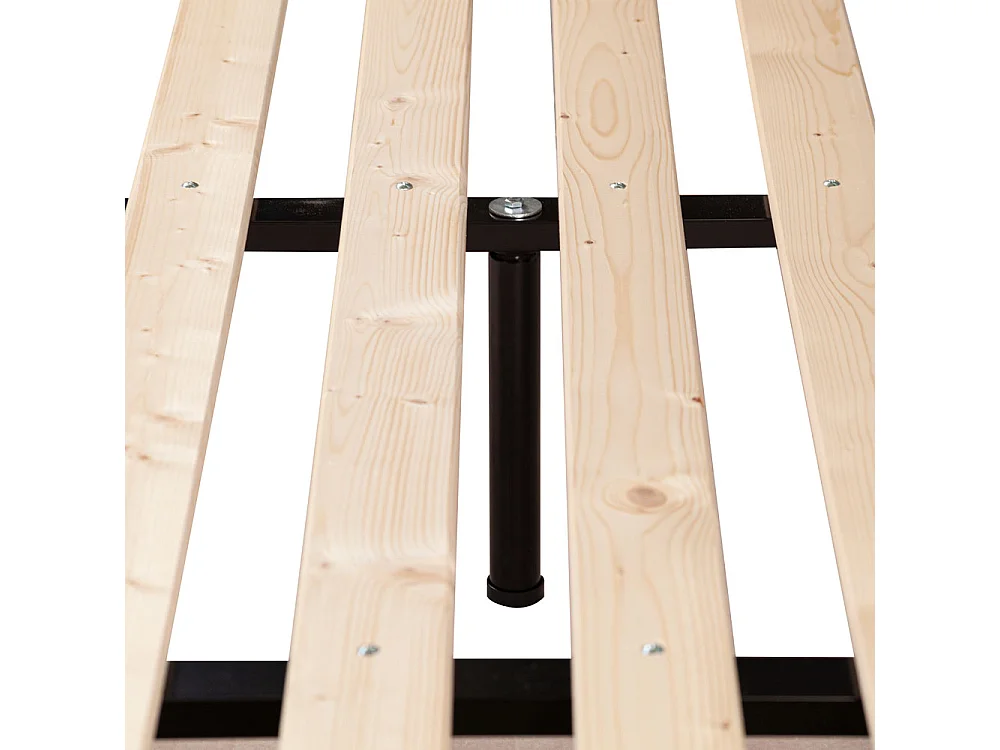 Rete matrimoniale king size 180x200 ortopedica a doghe verticali, tavole in legno massello, 5 piedi, telaio in metallo e triplo supporto - Comprarredo