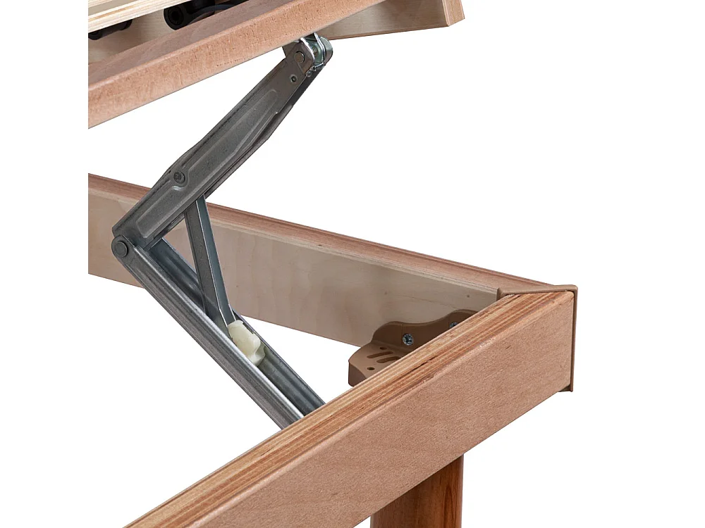 Rete ortopedica reclinabile in legno 80x190, per letto singolo, con alzata manuale testa e piedi - Comprarredo