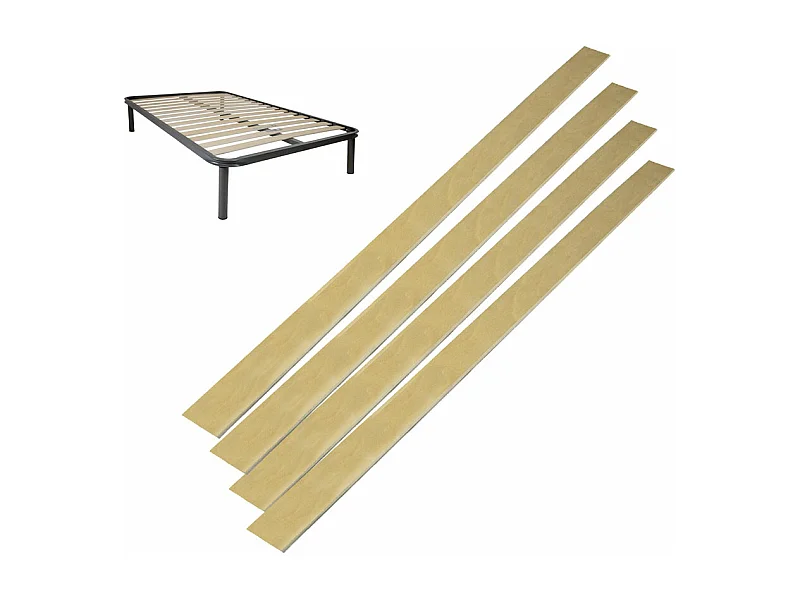 Set 4 doghe di ricambio 119 cm, per rete una piazza e mezza 120x190 con 12, 13 o 14 doghe - Comprarredo