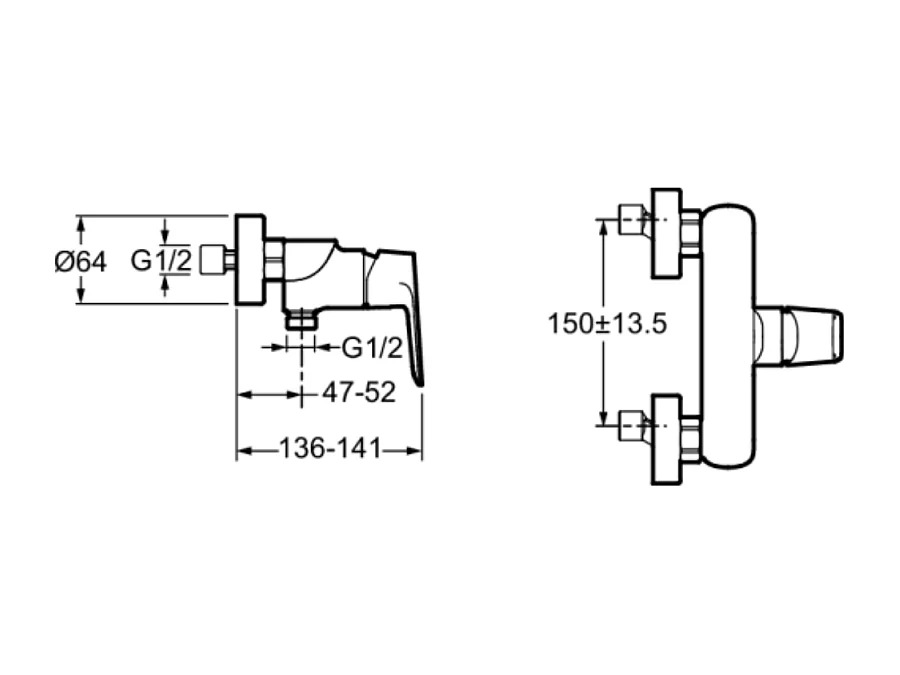 Mitigeur douche mural JACOB DELAFON July+ chromé
