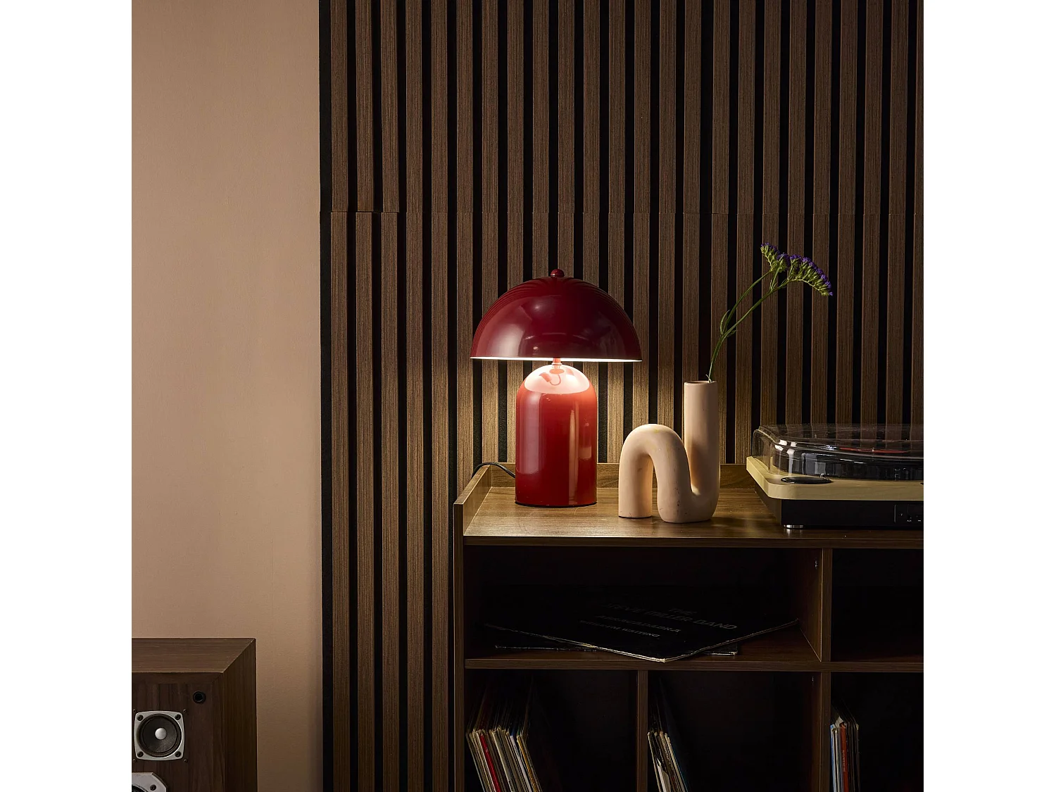 Lampe de table intérieur métal rouge Ø 25cm Marco