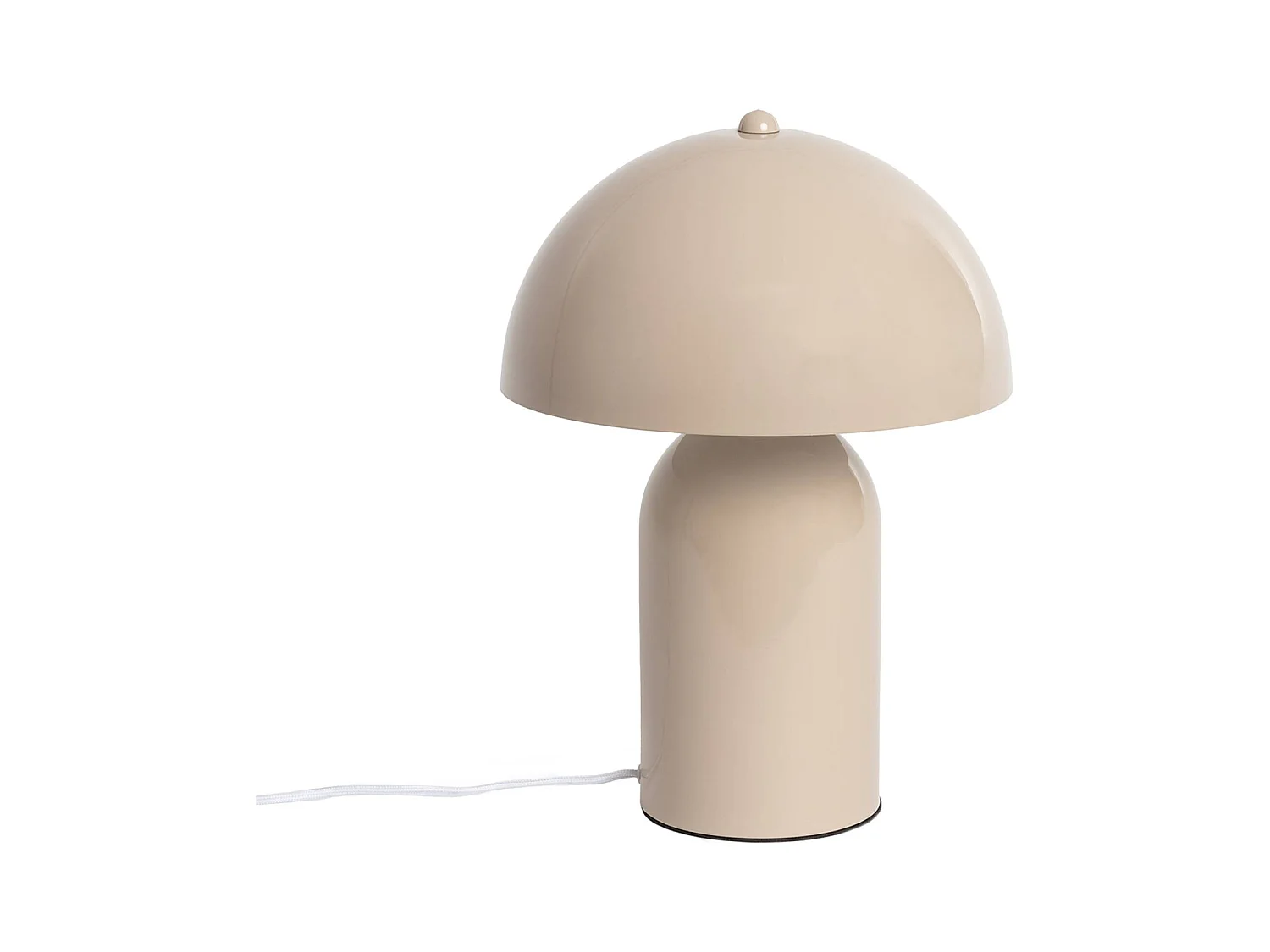Lámpara de mesa interior metal, 25cm beige