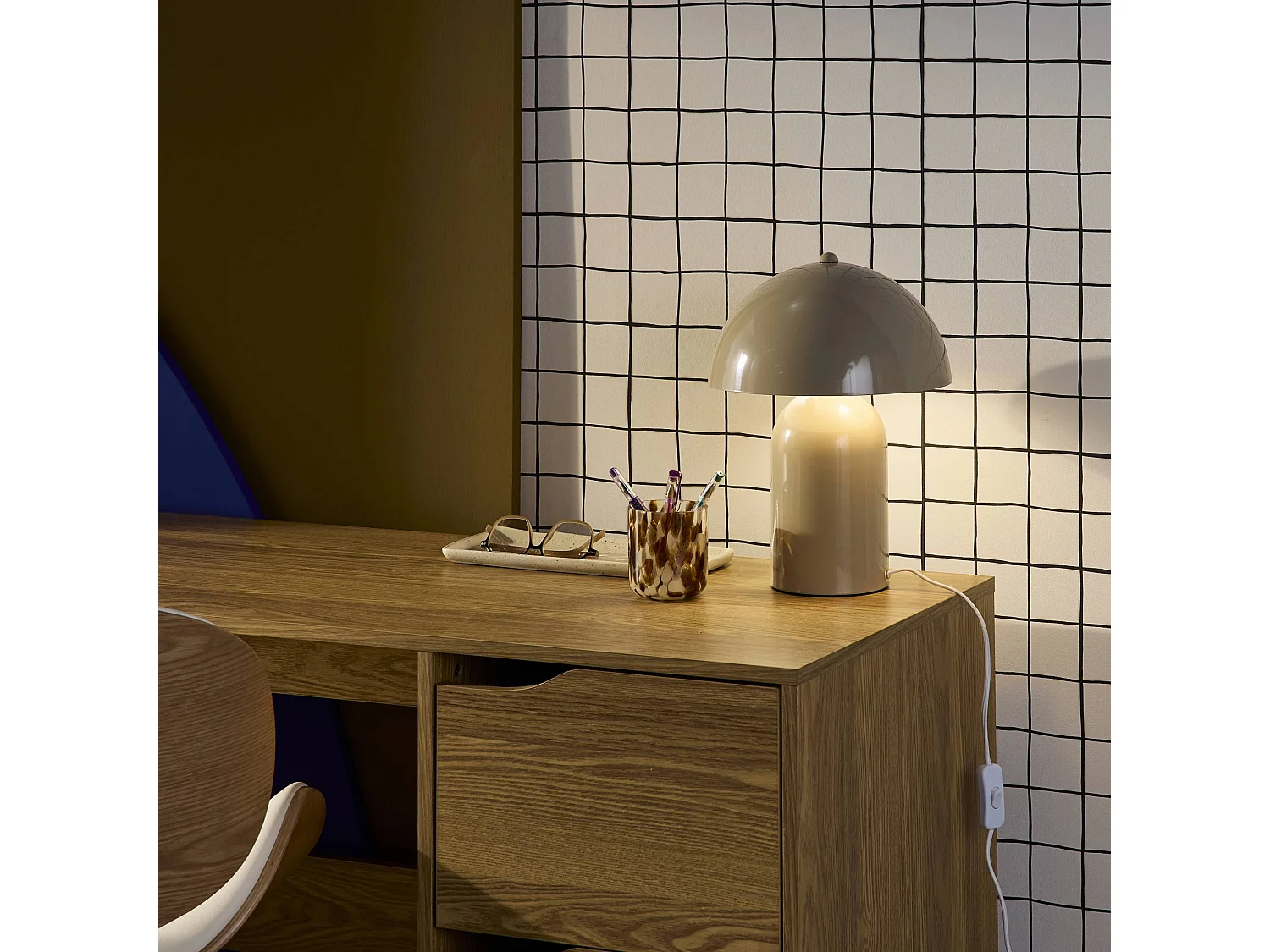 Lampe de table intérieur métal beige Ø 25cm Marco
