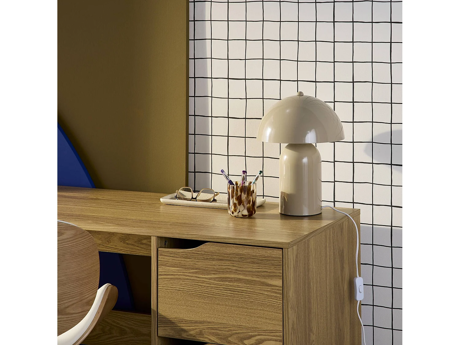 Lampe de table intérieur métal beige Ø 25cm Marco